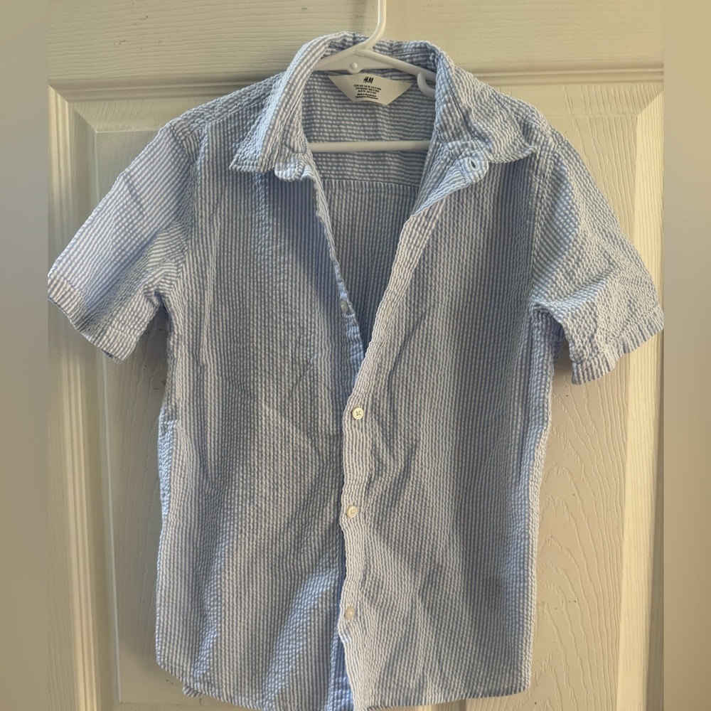 H&M Light Blue Striped Casual Shirt